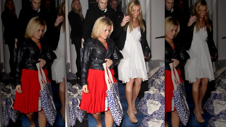 Chelsy Davy wearing a white dress