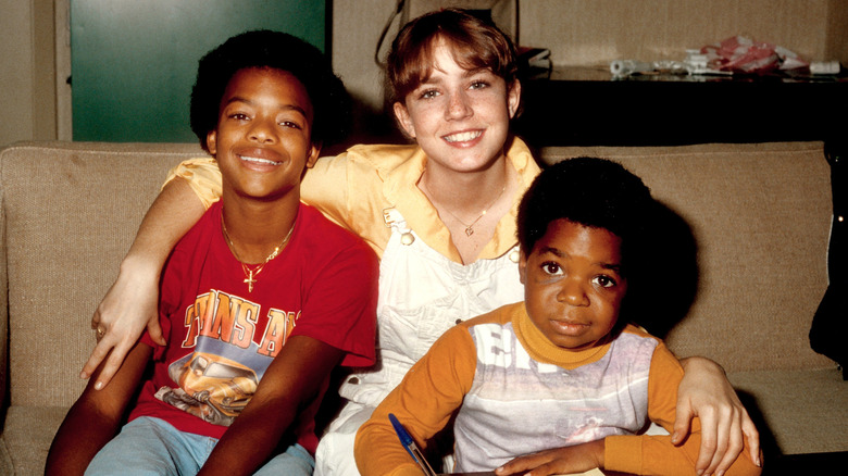 Todd Bridges, Dana Plato, and Gary Coleman on the set of 