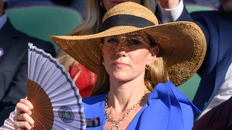Catherine, Princess of Wales attending day fourteen of the Wimbledon Tennis Championships at the All England Lawn Tennis and Croquet Club