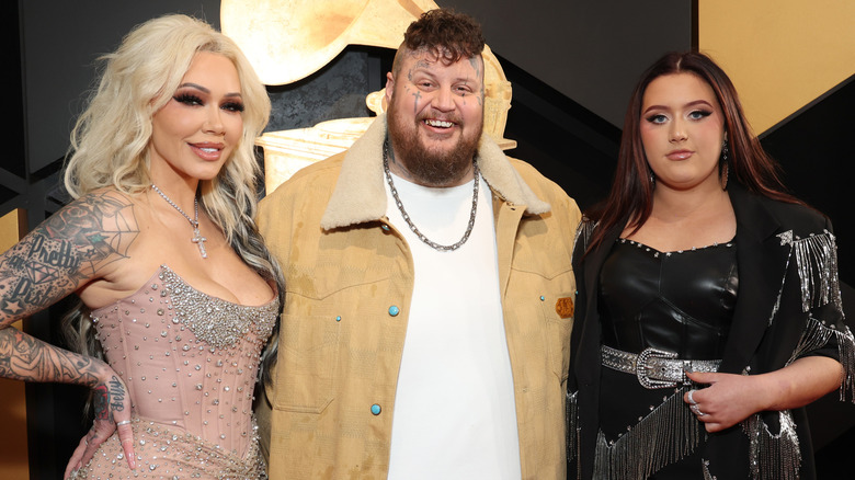 Bunnie Xo, Jelly Roll and Bailee Ann at the 2024 Grammys