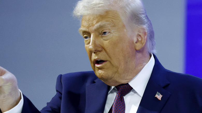 Donald Trump speaking at press conference