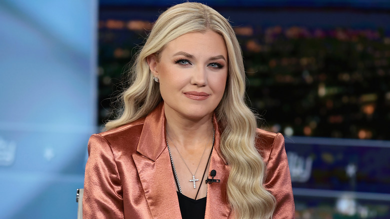 Erika Kirk wearing a sparkly blazer