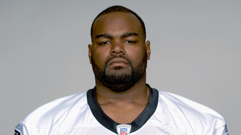 Michael Oher with a serious face