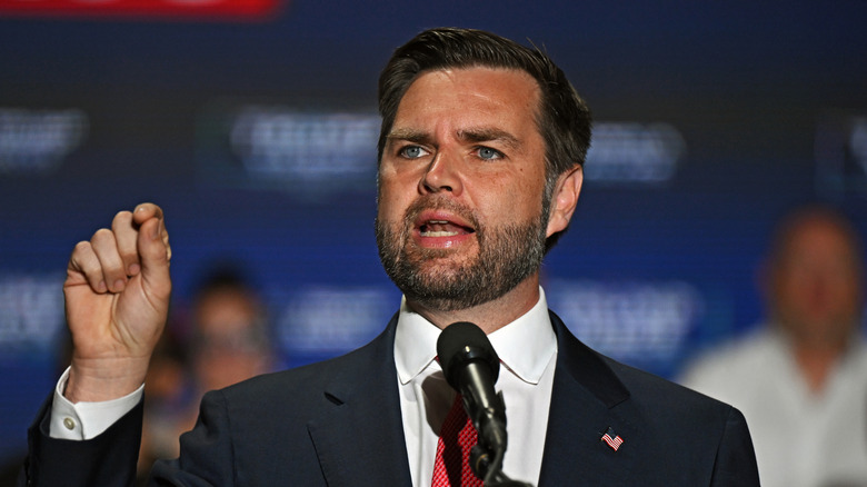 J.D. Vance at microphone