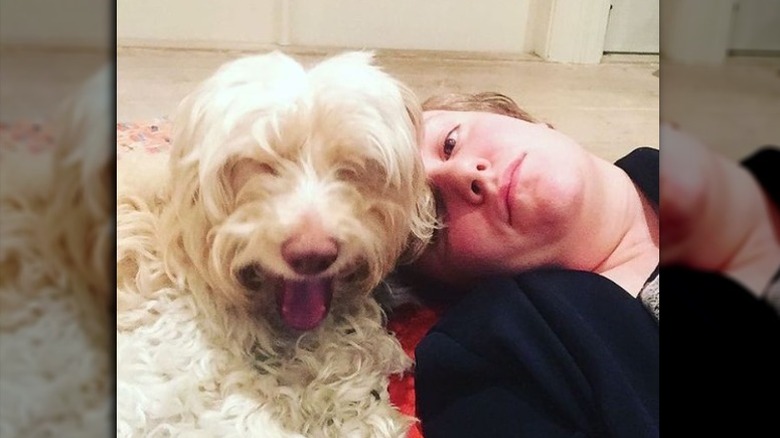 Lena Dunham with dog Lamby
