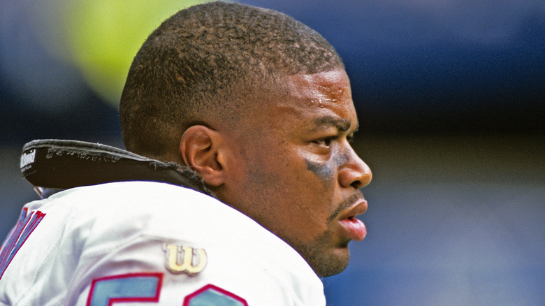 Michael Barrow in his Houston Oilers uniform in 1996