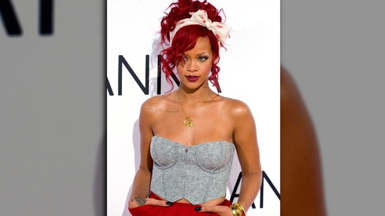 Rihanna with red hair